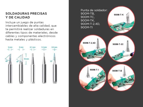 Kit de Soldador Gadnic Lapicera Tipo Lápiz Punta Intercambiable de Cob