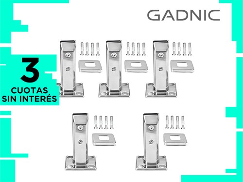 Kit x5 Mini Poste Gadnic Acero Inoxidable Balcones Piletas Escaleras