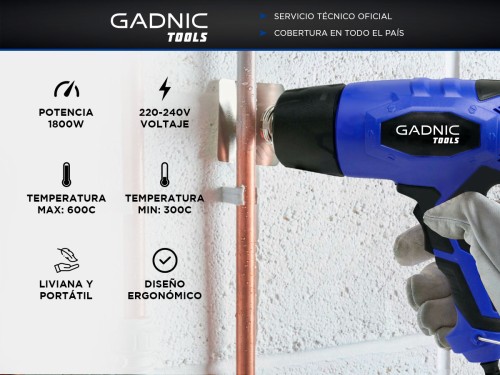 Pistola de Calor Gadnic Progun 1800w + Puntas Adicionales