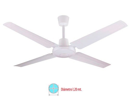 Ventilador de techo Blanco 120cm 4 Paletas Metálicas 5vel Liliana