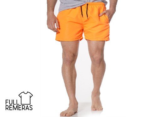 Short de baño liso naranja