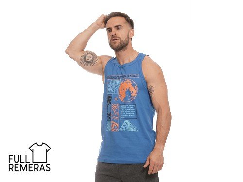 Musculosa estampada Enlighten azul francia