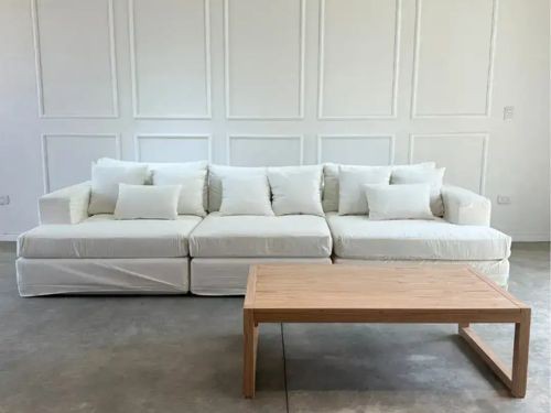 Sillón living modular Moderno enfundado Velvet 3,20 Mts - SILVINA C