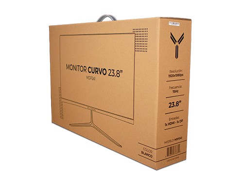 Monitor Curvo Gamer 24 Dellorean Full Hd 1080p Hdmi 75hz Vga Blanco