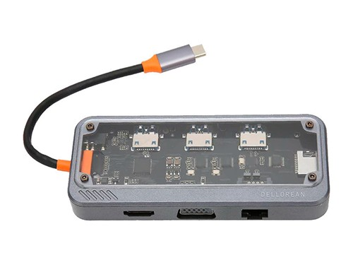 Adaptador Usb C Ah8x Hub Dellorean Notebook Hdmi 4k Lan