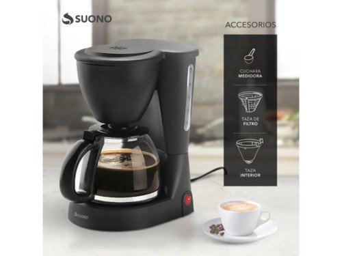 Cafetera De Filtro Suono 1200 Ml 1,2L Antigoteo Jarra de Vidrio