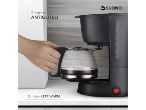 Cafetera De Filtro Suono 1200 Ml 1,2L Antigoteo Jarra de Vidrio