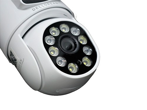 Cámara Exterior Wifi Dellorean Dual 360 Full Hd C/ Alexa