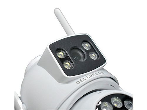 Cámara Exterior Wifi Dellorean Dual 360 Full Hd C/ Alexa