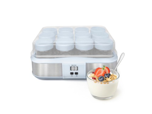 Yogurtera Digital con 12 Vasos de Vidrio y Timer Programable Suono