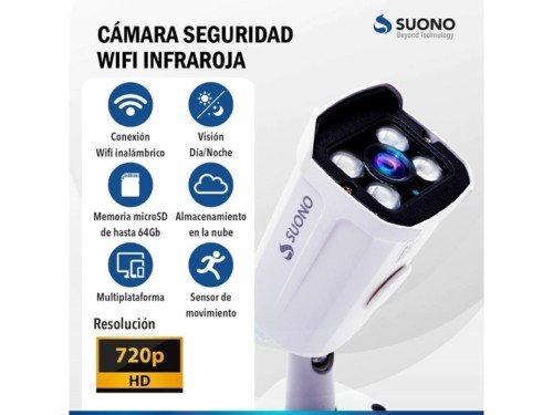 Cámara de Seguridad IP Wifi Visión Infrarroja para Exterior Suono