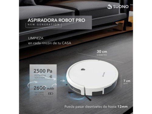 Aspiradora Robot con App y Trapeadora Autocarga Mapeo Avanzado Suono