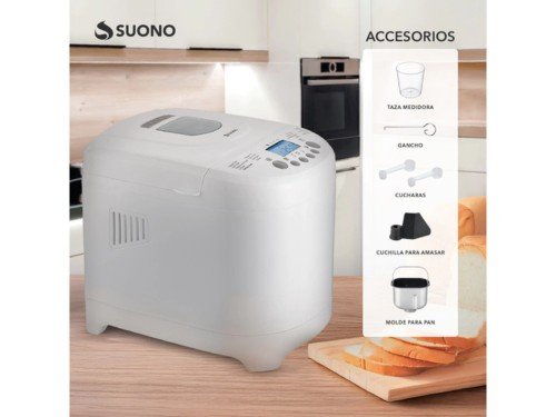 Fabrica Horno de Pan 18 Programas 600W-900gr Antiadherente Suono