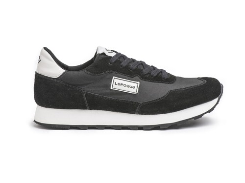 Zapatilla de Cuero Descarne Negro Baskets 01 Lepoque