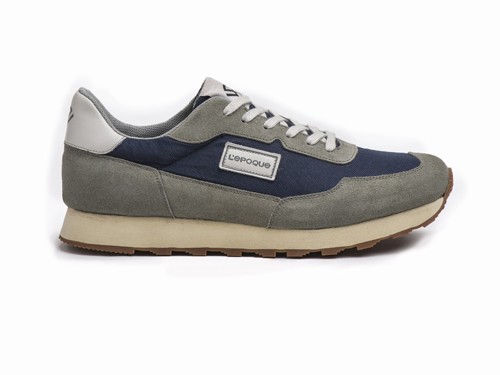 Zapatilla de Cuero Descarne Gris Baskets 01 Lepoque