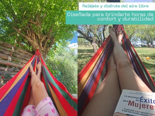 Hamaca Paraguaya Colgante Camping Playa Jardin Con Bolso Reforzada