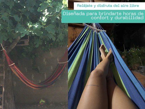 Hamaca Paraguaya Colgante Resistente Camping Jardin Bolso 2 Plazas