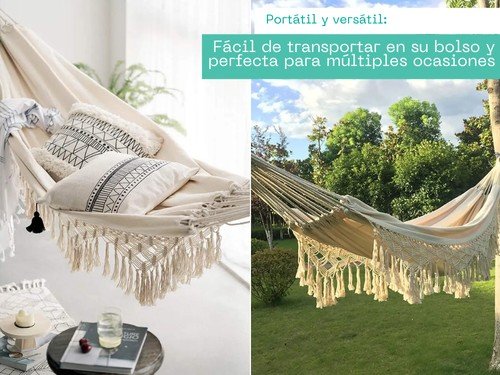 Hamaca Colgante Paraguaya Premium Resistente Camping Jardin Bolso
