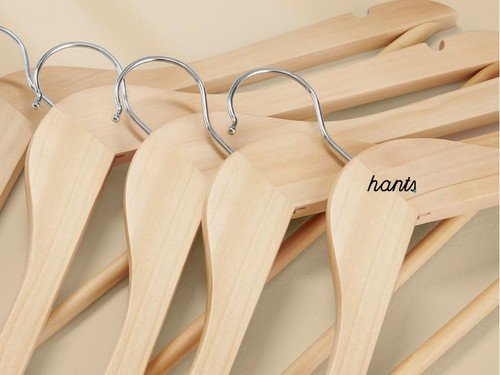 Pack Perchas De Madera Lustrada Infantil X50 Niños Y Bebes