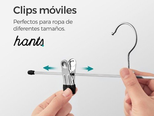 Perchas De Metal X 50 Con Broches Pollera Pantalon Bikini