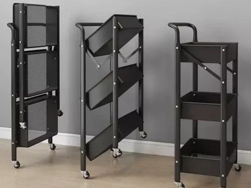 Carrito Plegable Hants Multiuso 3 Niveles Ruedas 360° Organizador