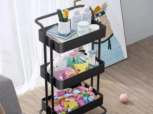 Carrito Plegable Hants Multiuso 3 Niveles Ruedas 360° Organizador