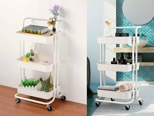 Carrito Organizador Con Ruedas Y Estantes Carro Multiuso
