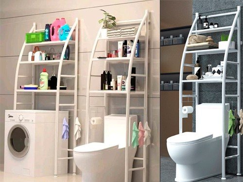 Organizador De Baño Con Estantes De Metal Inodoro Y Lavadero
