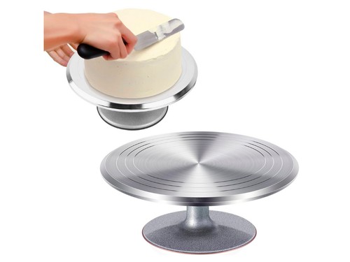 Plato Giratorio Base Para Tortas Acero Inox Profesional 31cm