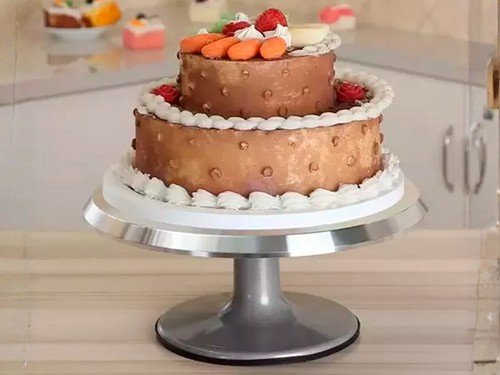 Plato Giratorio Base Para Tortas Acero Inox Profesional 31cm