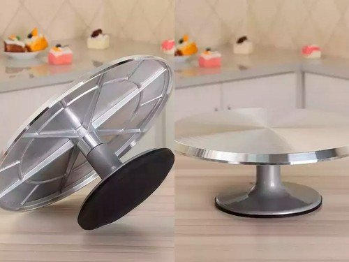 Plato Giratorio Base Para Tortas Acero Inox Profesional 31cm