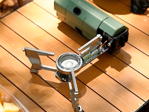 Anafe Cocina Portátil Dellorean Plegable Camping Gas Butano Verde