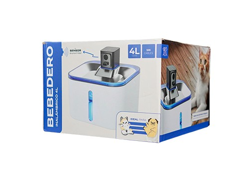 Bebedero 4l Inalámbrico + Sensor C/bandeja Metal Dellorean