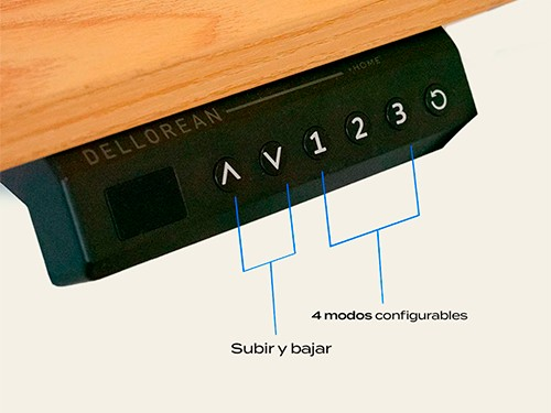 Escritorio Electrónico 140cm Dellorean Altura Regulable Marrón Claro