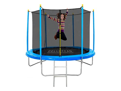 Cama Elástica 1,83m Dellorean Escalera Red Seguridad Niños