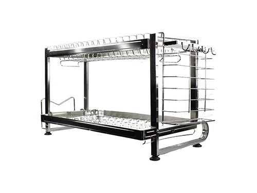 Secaplatos Acero Inoxidable Escurridor Sw2-dh 2 Pisos Cocina Plateado