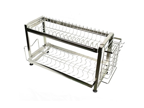 Secaplatos Acero Inoxidable Escurridor Sw2-dh 2 Pisos Cocina Plateado