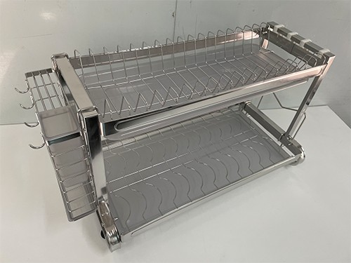 Secaplatos Acero Inoxidable Escurridor Sw2-dh 2 Pisos Cocina Plateado