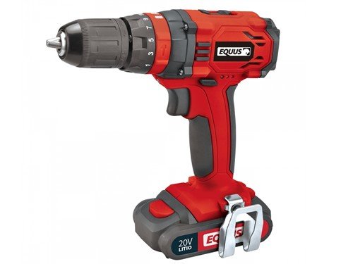 Taladro Atornillador Percutor 20v Inalámbrico 2 baterías y Carg. Equus