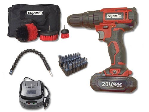 Taladro Atornillador Percutor 20v Batería Cargador y Accesorios Equus