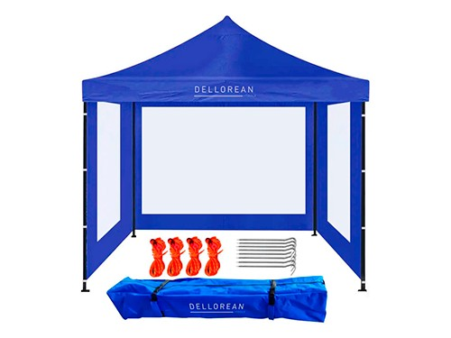 Gazebo 3x3 Plegable Portatil + Bolso Transporte Enrollable Azul