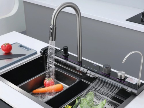 Bacha Inteligente De Cocina Acero Inox 304 Set Griferia SS-730