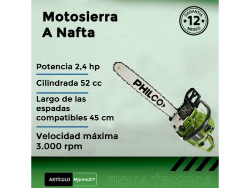 Motosierra a Nafta MJPMO217 Philco