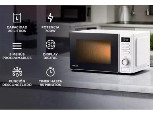 Microondas Philco MPHDW20UAP Digital 20L Blanco
