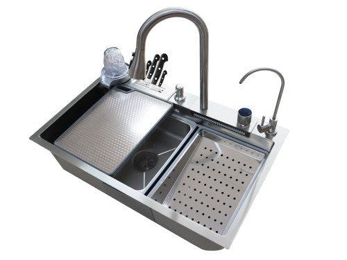 Bacha Inteligente De Cocina Acero Inox 304 Set Griferia SS-350