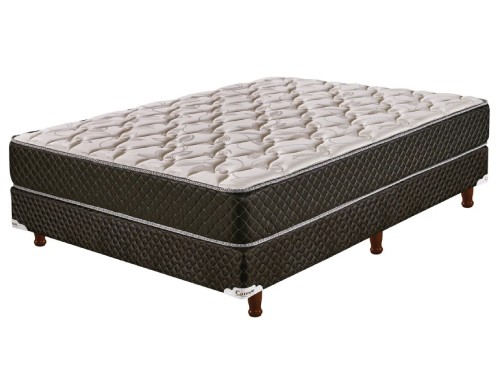 Conjunto Cannon Base Chocolate + Colchón Exclusive 2 Plazas 140x190