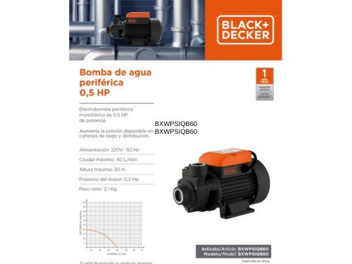 Bomba Periferica BXWPSIQB60 Black And Decker