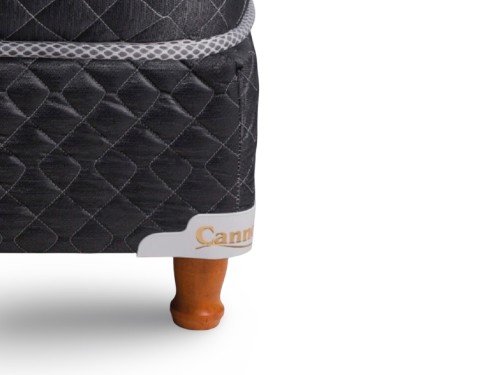Conjunto Cannon Base Gris + Colchón Doral Resorte 140x190