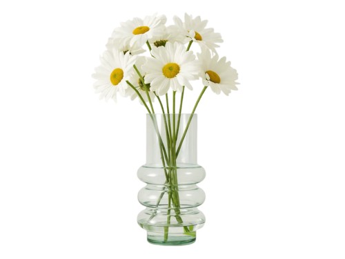 Florero De Vidrio Jarron Transparente Centro Mesa 26 Cm Deco