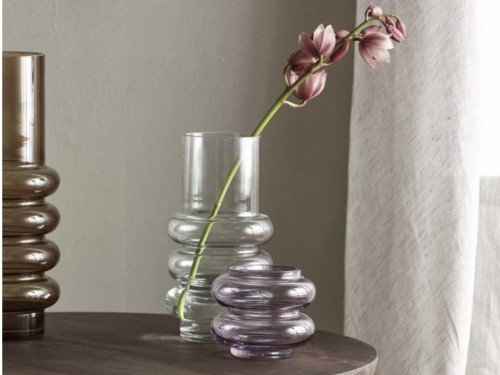 Florero De Vidrio Jarron Transparente Centro Mesa 26 Cm Deco